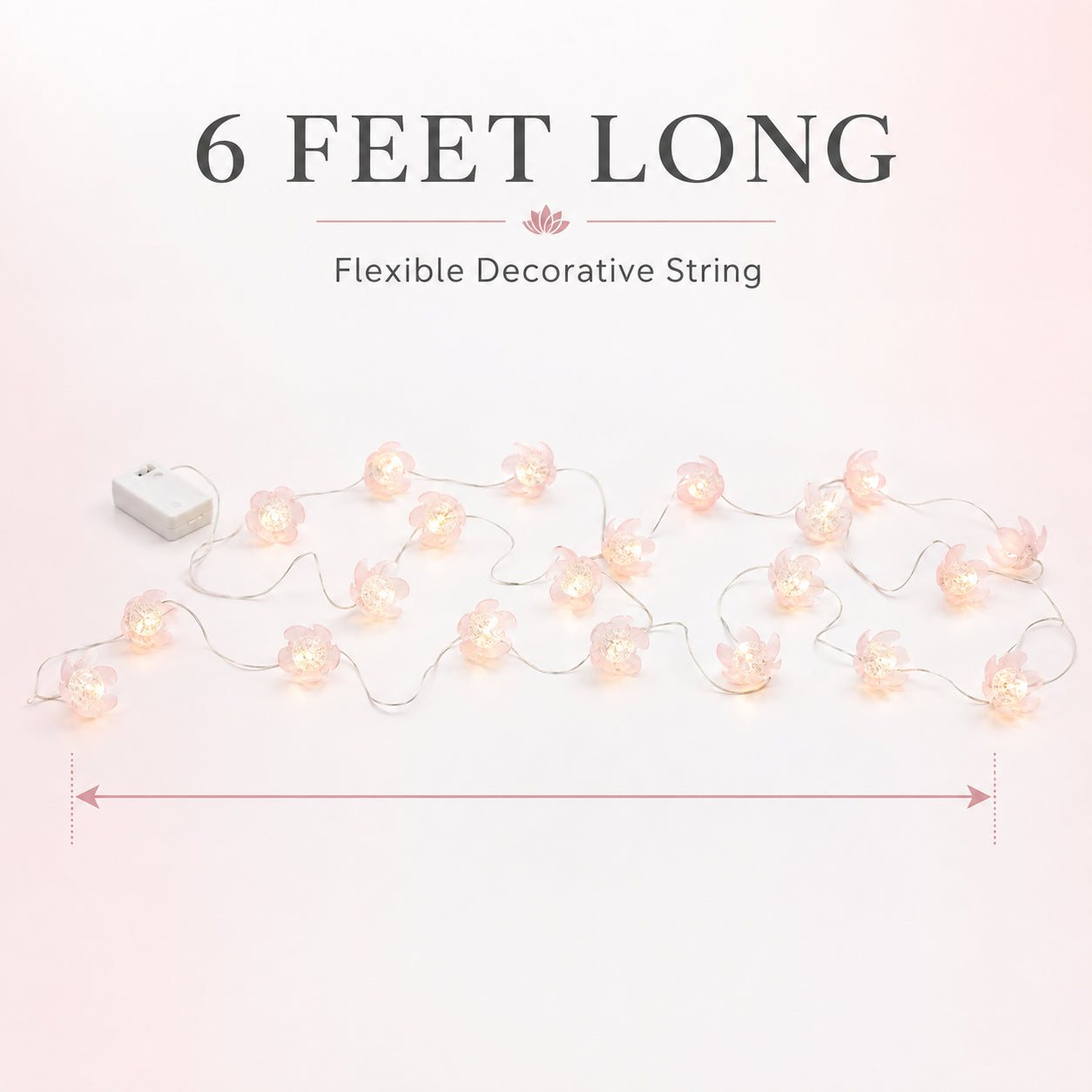 Lotus Shaped LED String Lights - 6FT