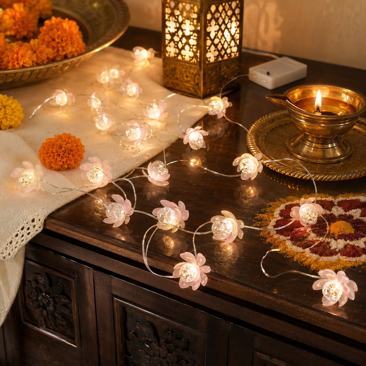 Lotus Shaped LED String Lights - 6FT
