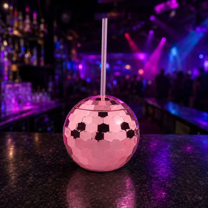 Disco Ball Cocktail Drinking Cups Pink - 1PC