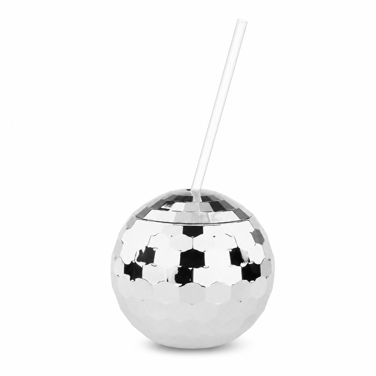 Disco Ball Cocktail Drinking Cups Silver - 1PC