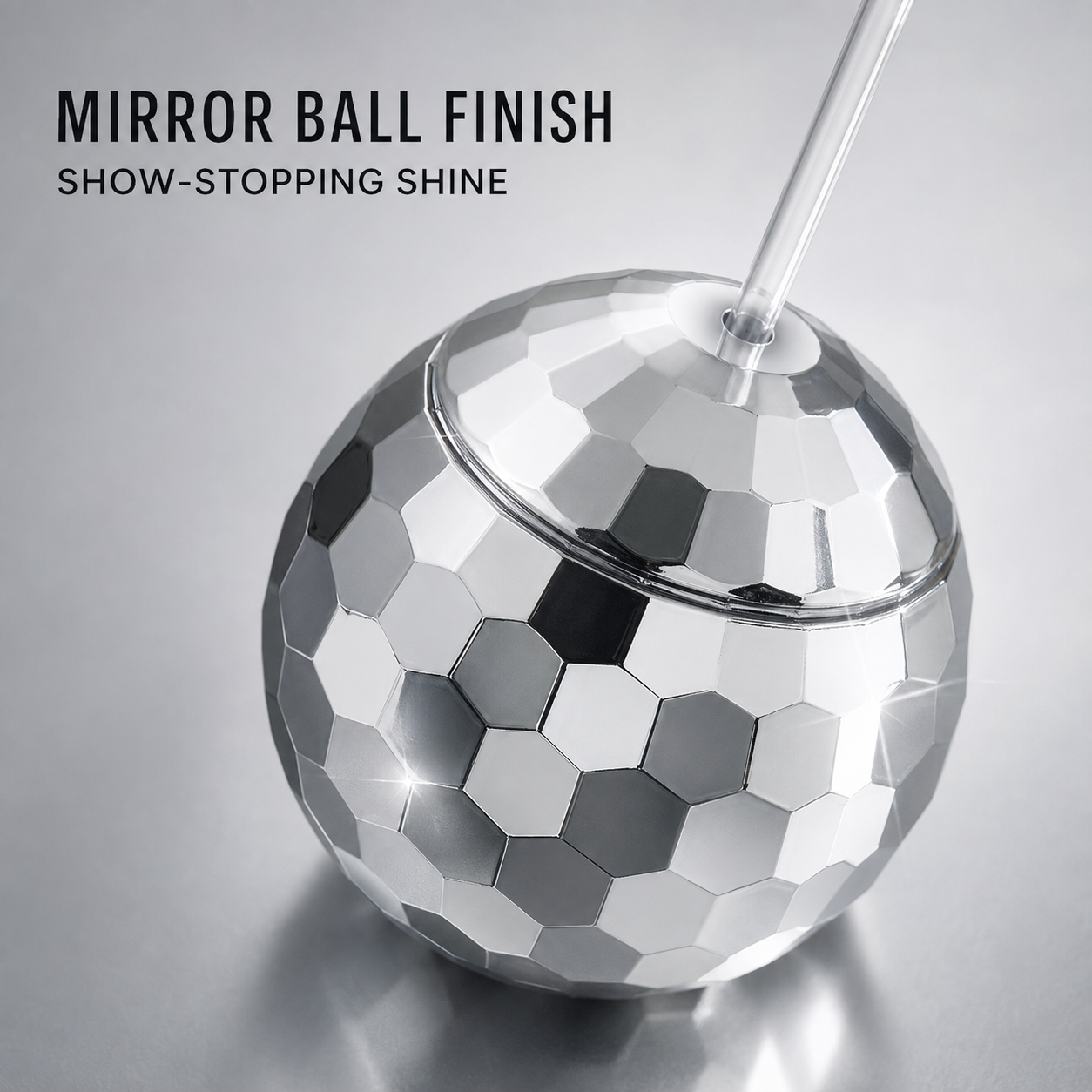 Disco Ball Cocktail Drinking Cups Silver - 1PC