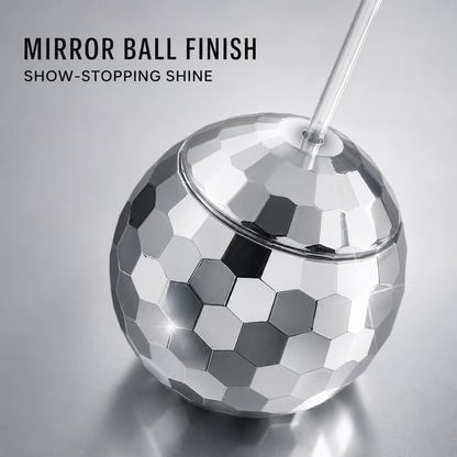 Disco Ball Cocktail Drinking Cups Silver - 1PC