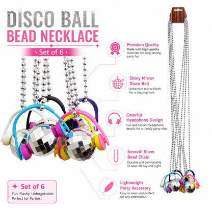 Disco Ball Necklace - 6PC