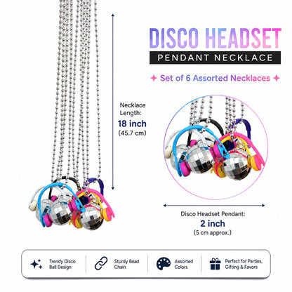 Disco Ball Necklace - 6PC