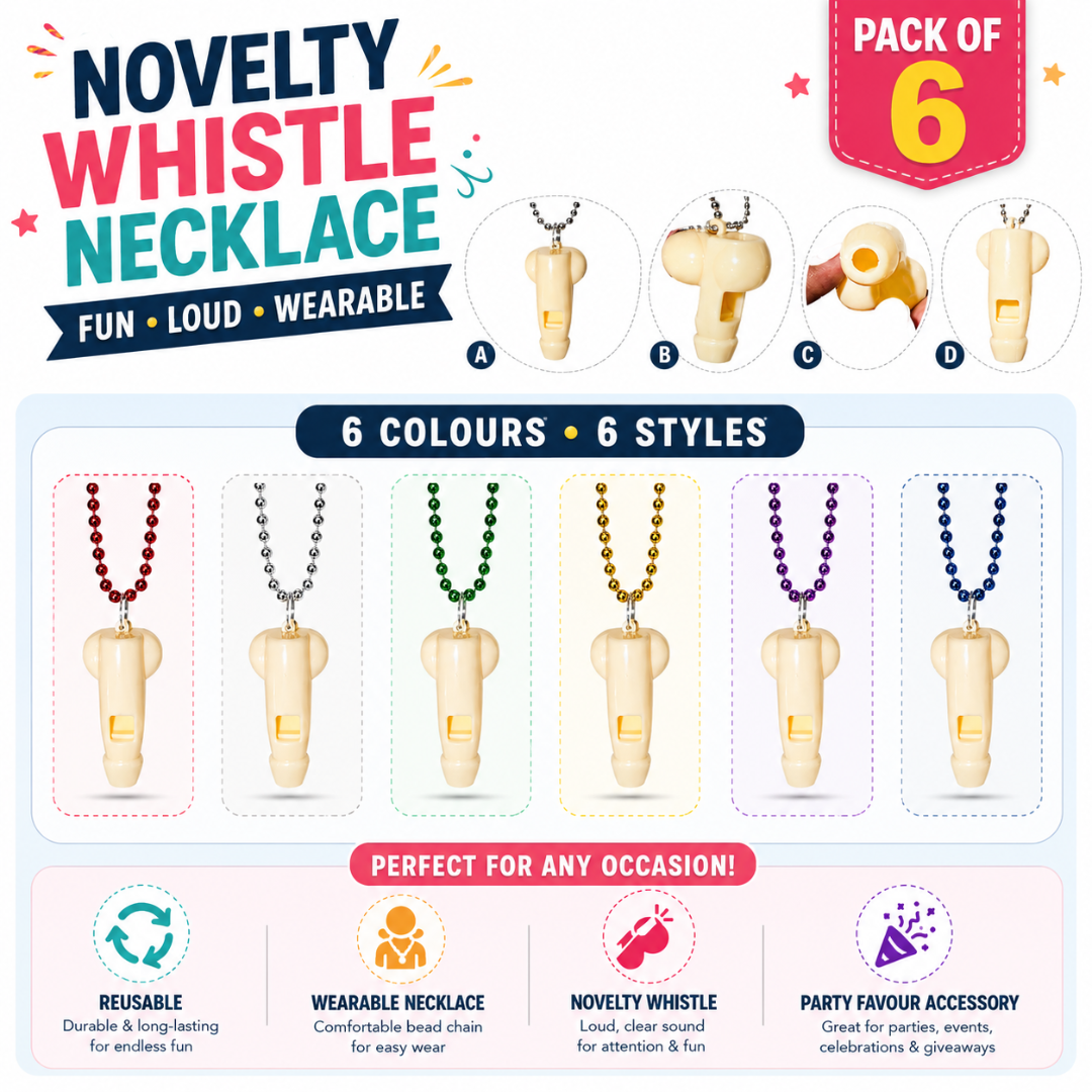 Pecker Whistle Necklace - 6PC