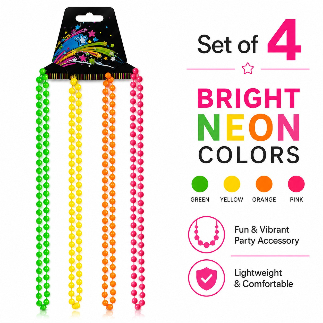Neon Necklace - 4PC Set