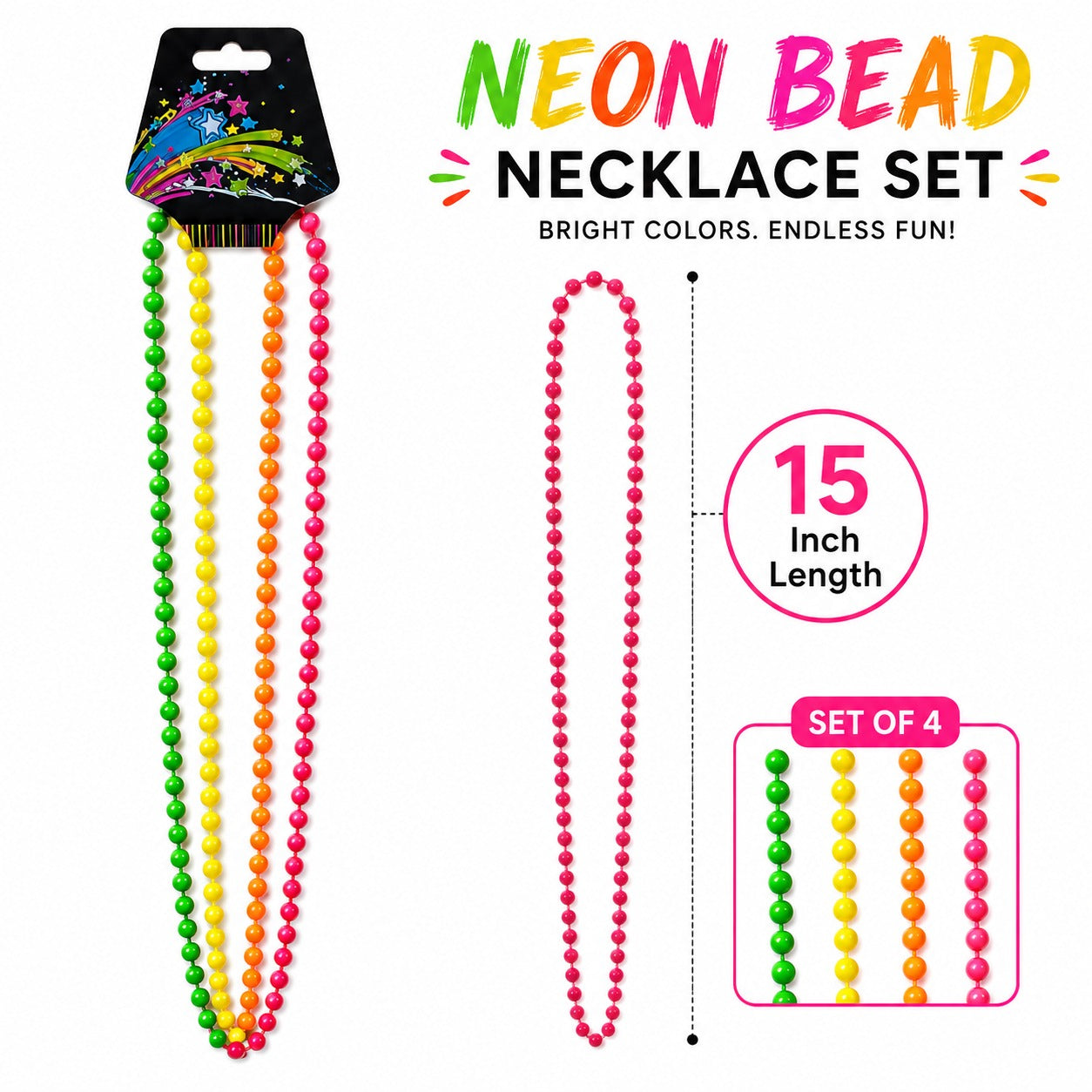 Neon Necklace - 4PC Set