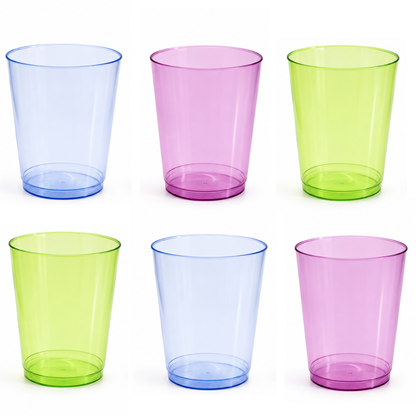 Neon Plastic Multicolor Reusable Cups - 6PC - 350ML