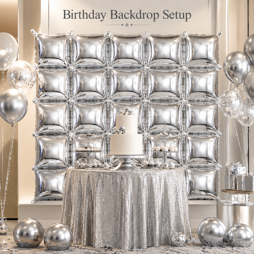 Wanna Party 4D Cube Foil Balloons for Backdrop Decoration - Pack of 25