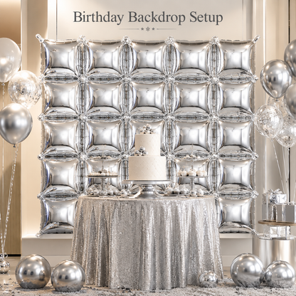 Wanna Party 4D Cube Foil Balloons for Backdrop Decoration - Pack of 25