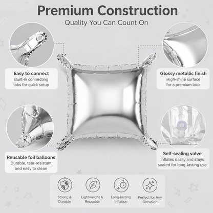 Wanna Party 4D Cube Foil Balloons for Backdrop Decoration - Pack of 25