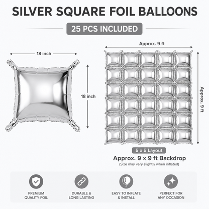 Wanna Party 4D Cube Foil Balloons for Backdrop Decoration - Pack of 25