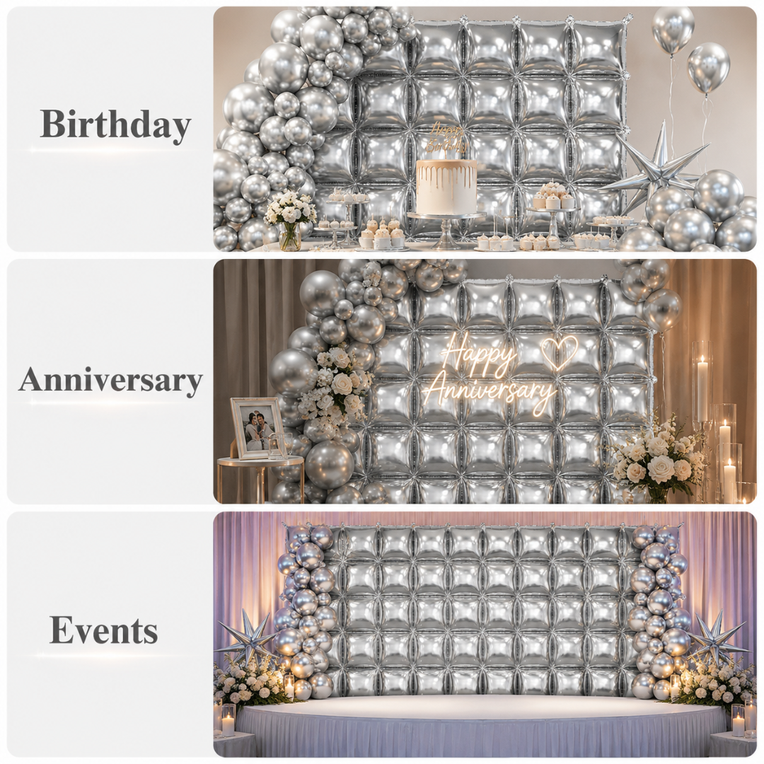 Wanna Party 4D Cube Foil Balloons for Backdrop Decoration - Pack of 25