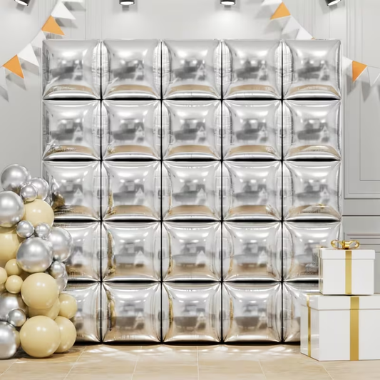 Square Shaped Connecting Balloons for Backdrop Making - Pack of 25