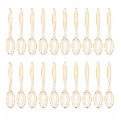 Gold Powder Plastic Spoons - 20PC