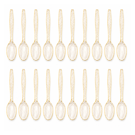 Gold Powder Plastic Spoons - 20PC