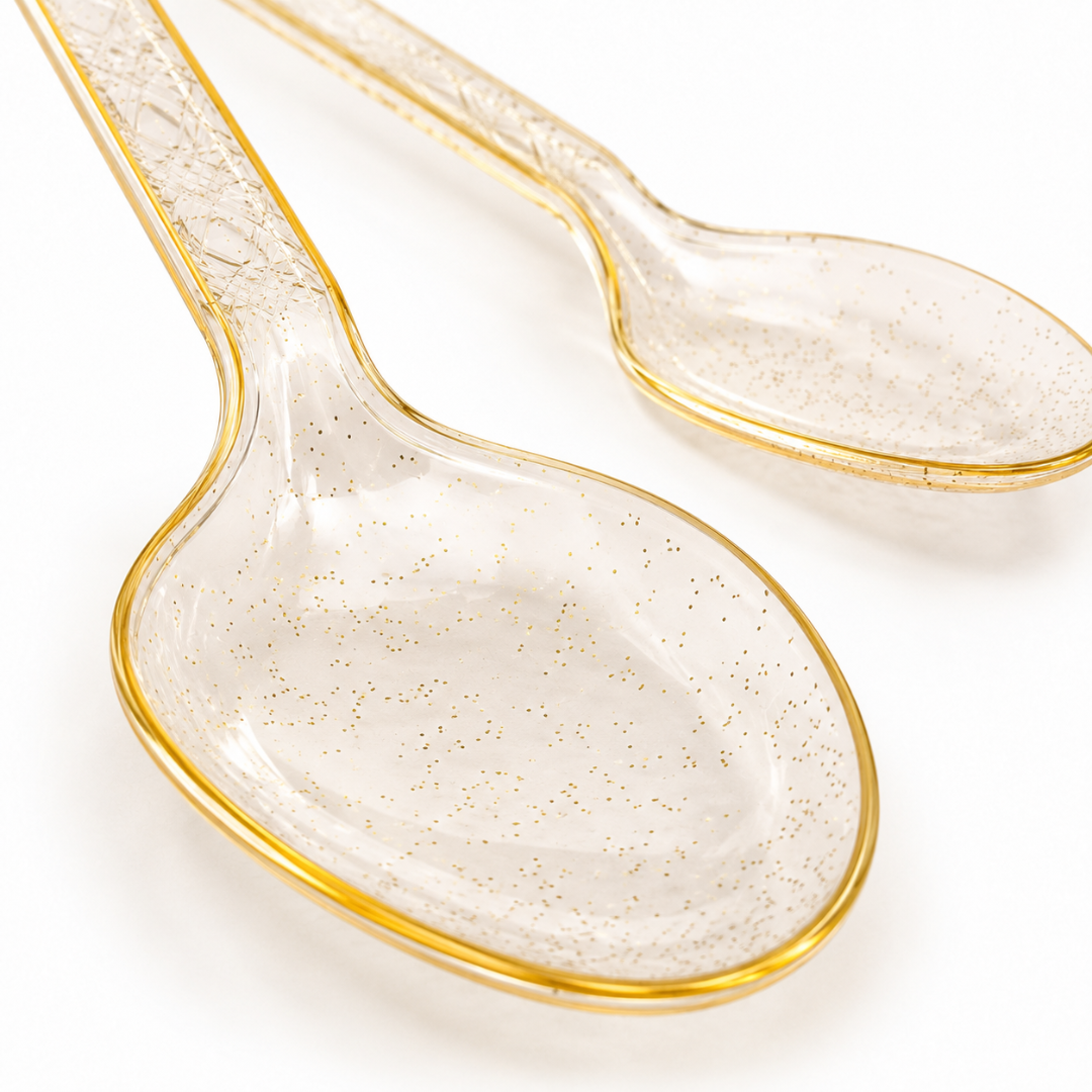 Gold Powder Plastic Spoons - 20PC