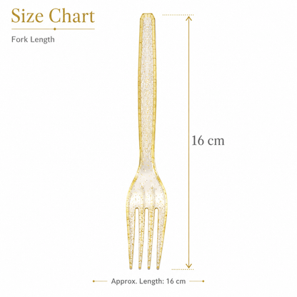 Gold Powder Plastic Forks - 20PC