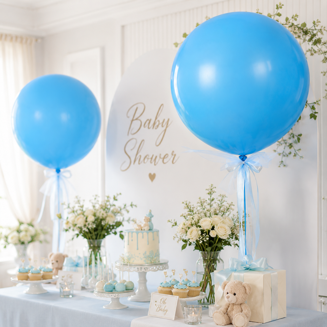 Sky Blue Bladder Balloons - 36 inches