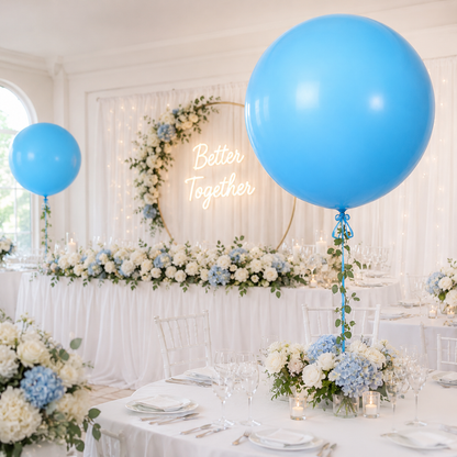 Sky Blue Bladder Balloons - 36 inches