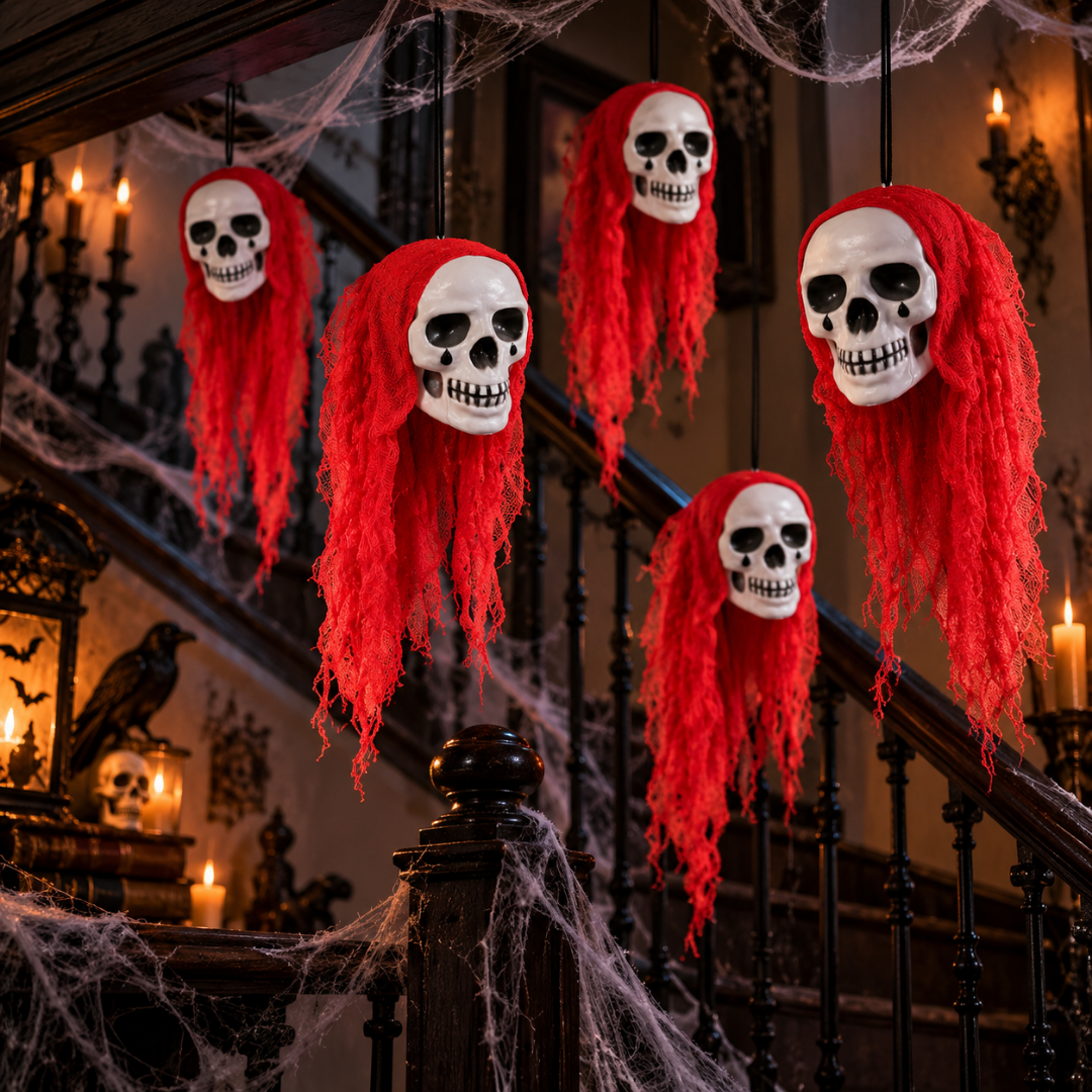 Hanging Skull Little Flying Ghost Decoration  - 5FT