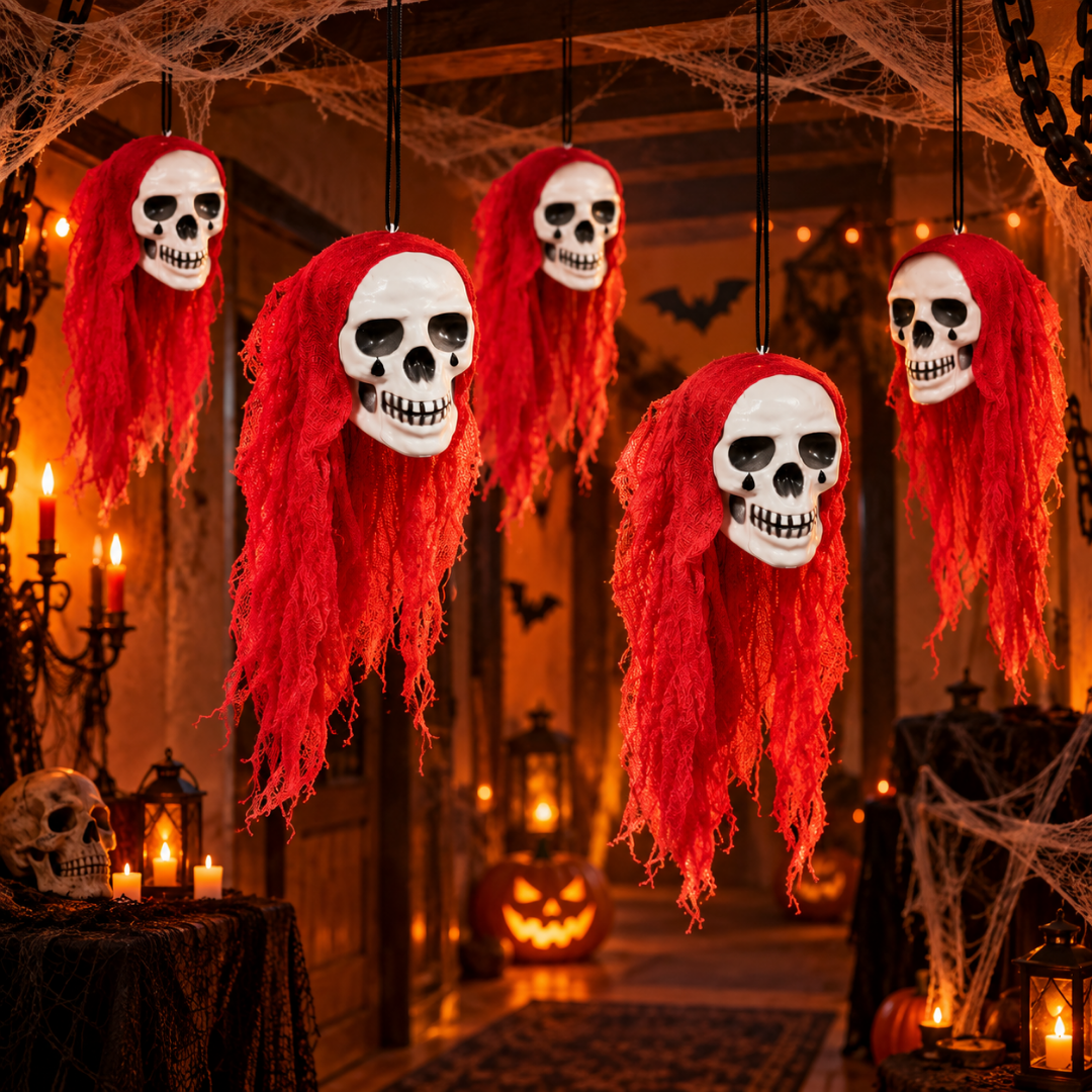 Hanging Skull Little Flying Ghost Decoration  - 5FT