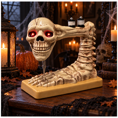 Skull Head Sewing Machine Halloween Prop with Light & Sound