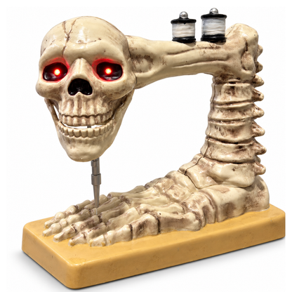 Skull Head Sewing Machine Halloween Prop with Light & Sound