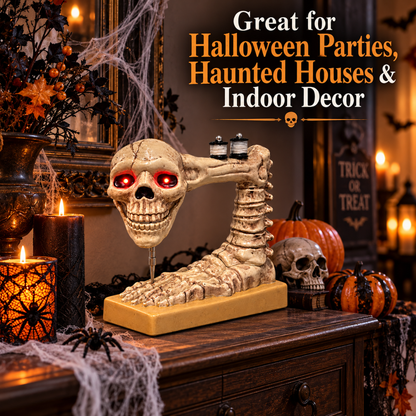 Skull Head Sewing Machine Halloween Prop with Light & Sound