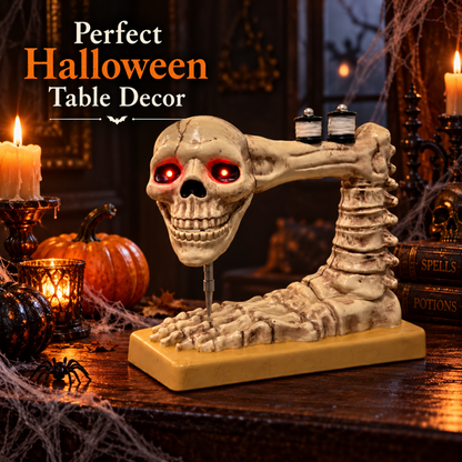 Skull Head Sewing Machine Halloween Prop with Light & Sound