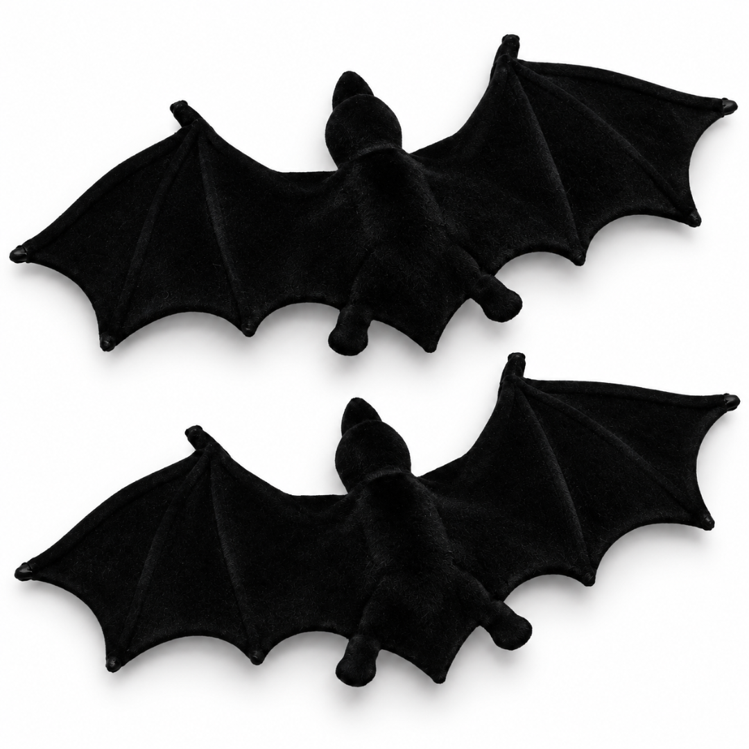 Fake Wild Black Bat Halloween Decorations - 2PC | Spooky Bat Props for Wall, Table & Haunted House Décor