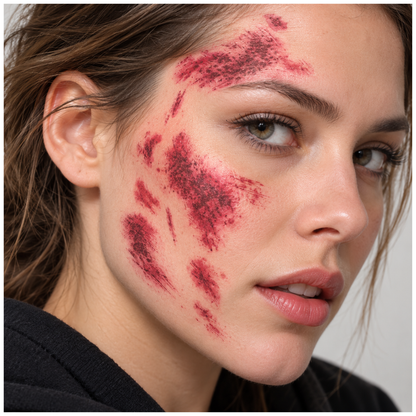 Bloody Face Scar Temporary Tattoo for Halloween Makeup & Costume