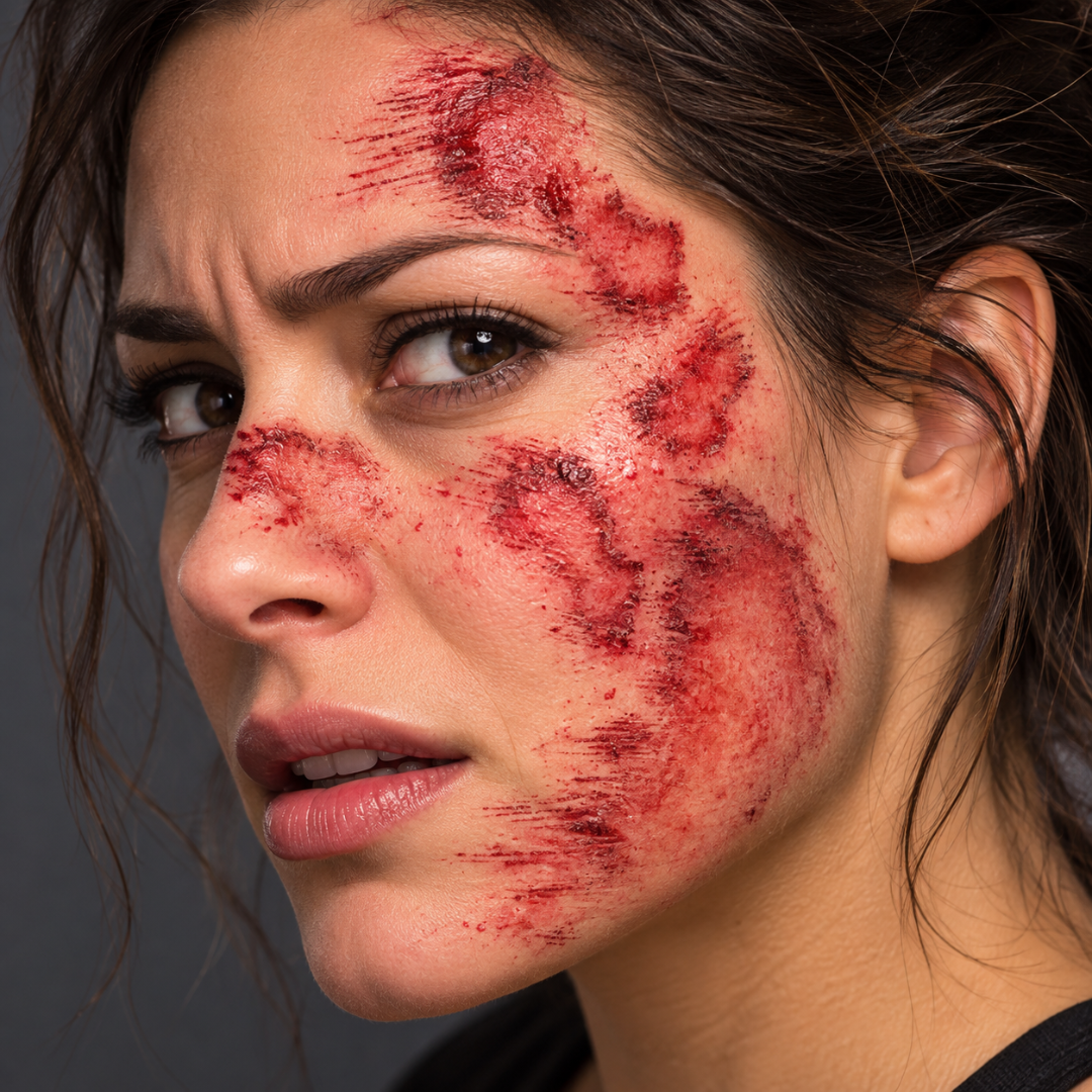 Bloody Face Scar Temporary Tattoo for Halloween Makeup & Costume
