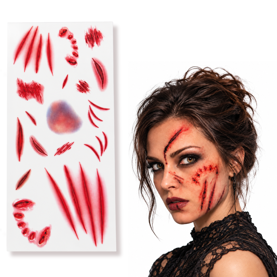 Bloody Nail Scratch Temporary Tattoo for Halloween Makeup & Costume