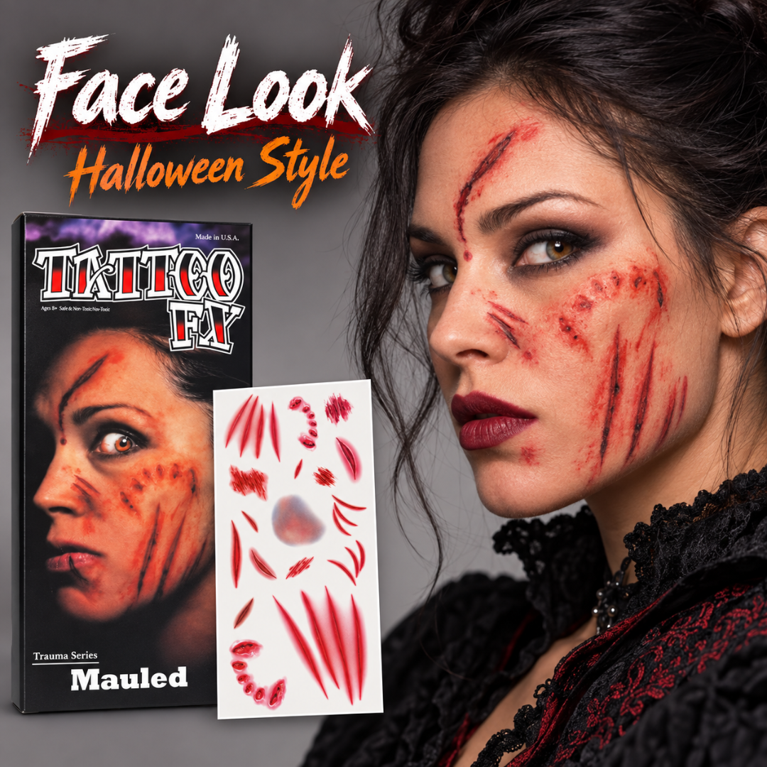 Bloody Nail Scratch Temporary Tattoo for Halloween Makeup & Costume