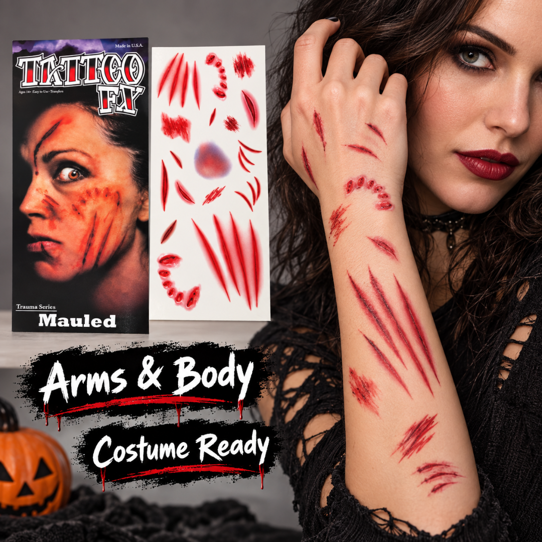 Bloody Nail Scratch Temporary Tattoo for Halloween Makeup & Costume