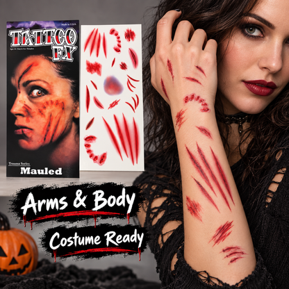 Bloody Nail Scratch Temporary Tattoo for Halloween Makeup & Costume