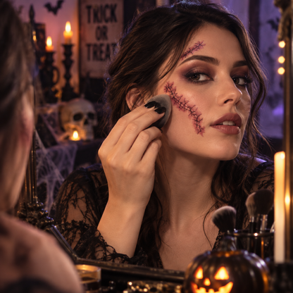 Bloody Stitches Design Temporary Tattoo for Halloween Makeup & Costume