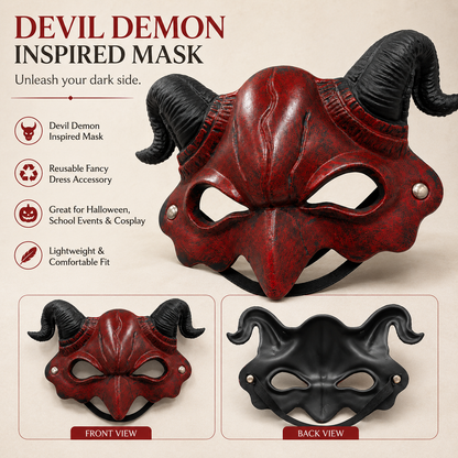 Dracula Mask Red Half for Adults / Kids