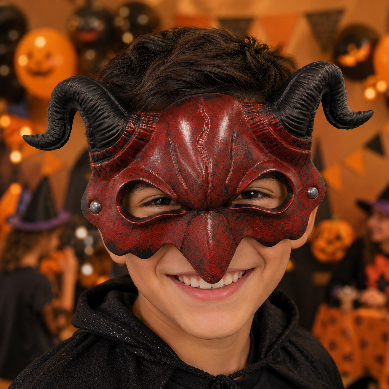 Dracula Mask Red Half for Adults / Kids