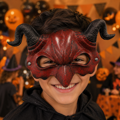 Dracula Mask Red Half for Adults / Kids