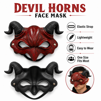 Dracula Mask Red Half for Adults / Kids