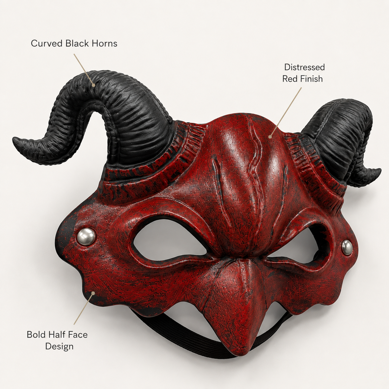 Dracula Mask Red Half for Adults / Kids