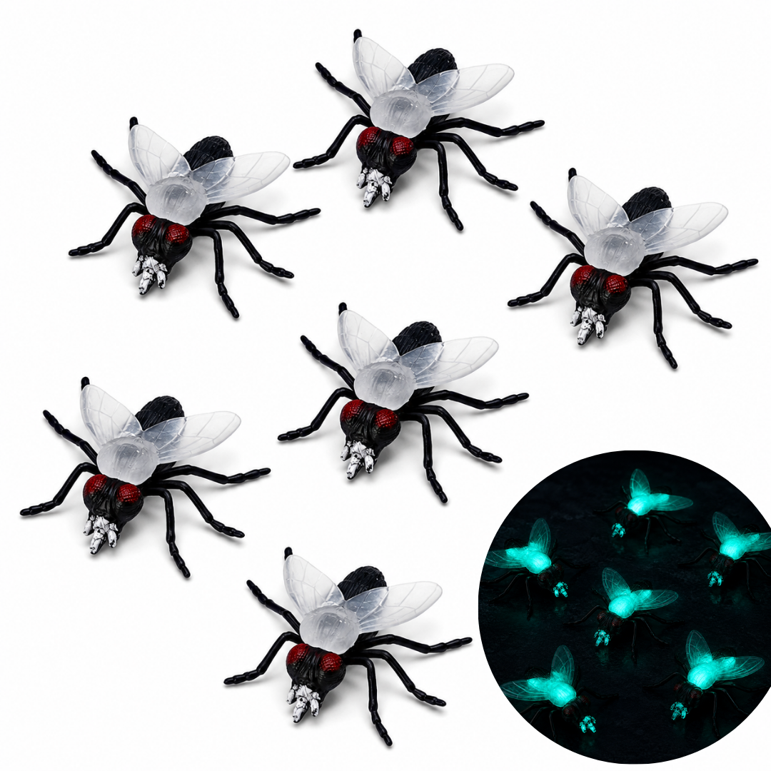 Fake House Fly Glow in Dark - 6PC