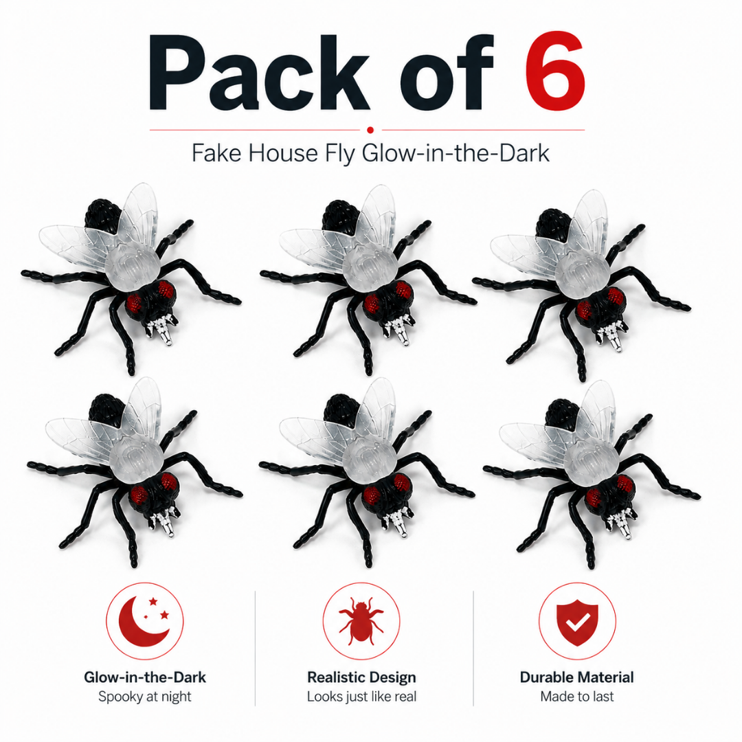 Fake House Fly Glow in Dark - 6PC