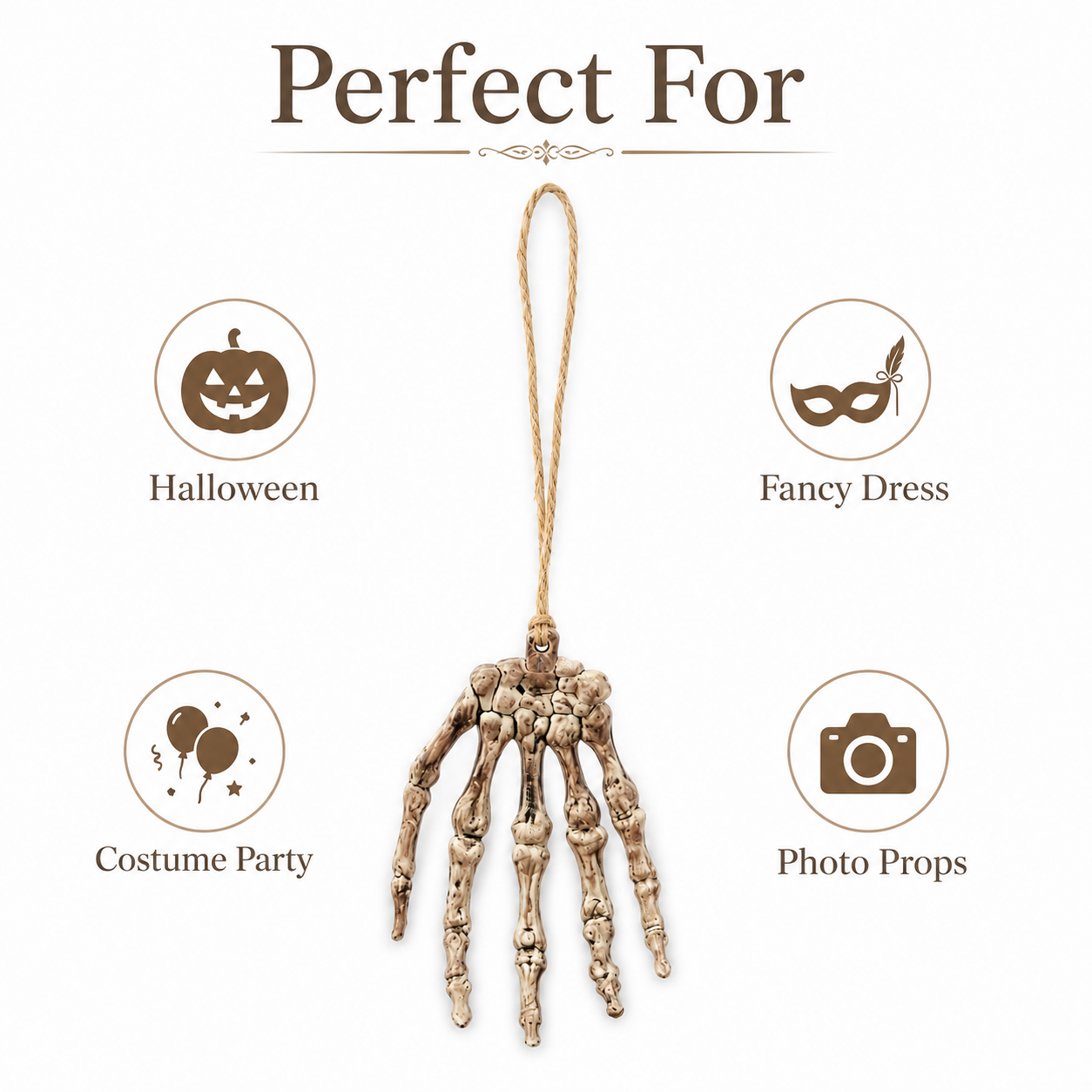 Skeleton Bone Hand Necklace - 1PC