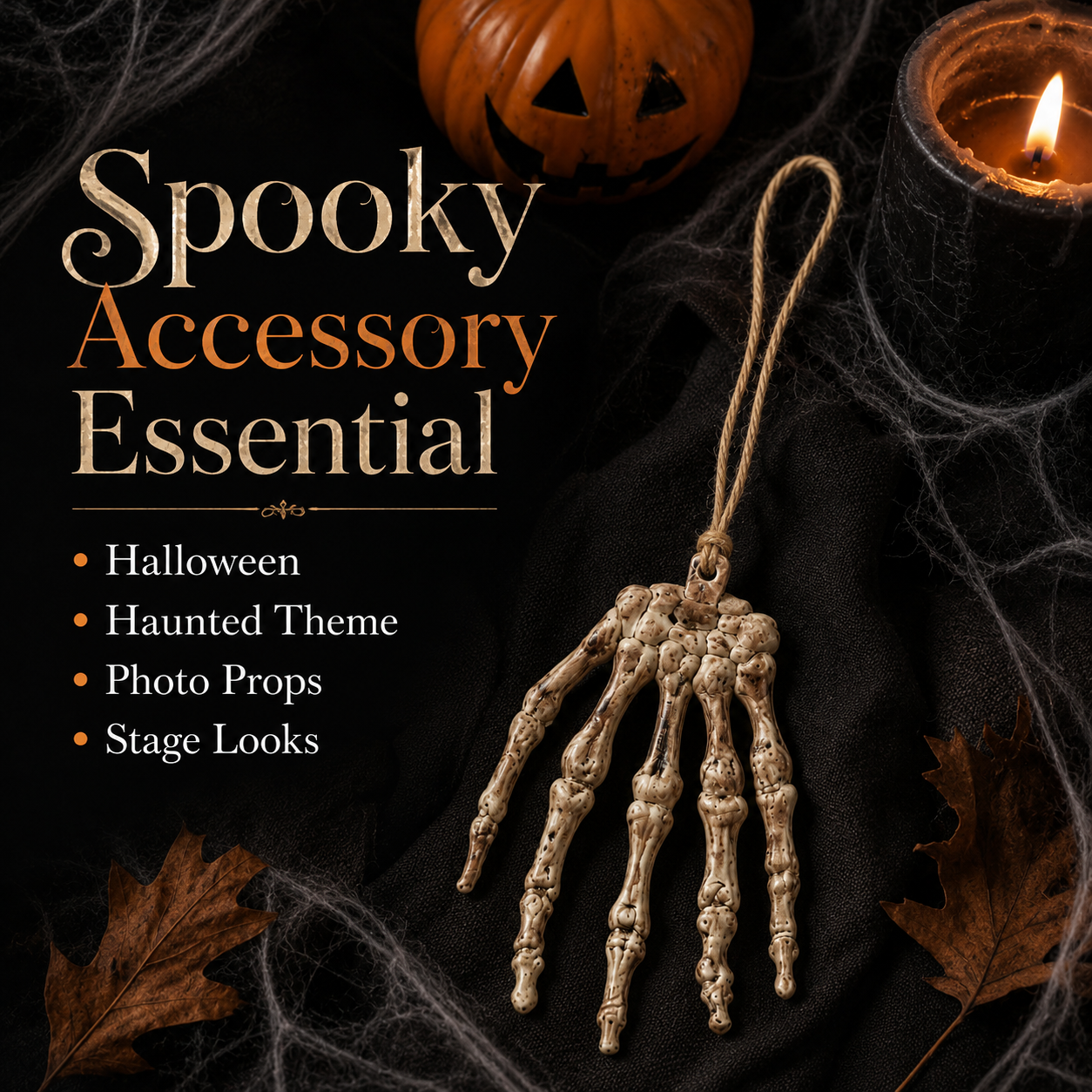 Skeleton Bone Hand Necklace - 1PC