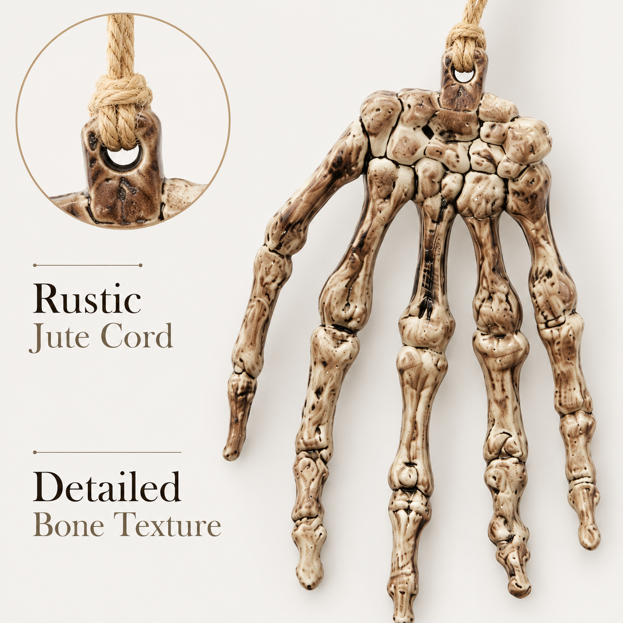 Skeleton Bone Hand Necklace - 1PC