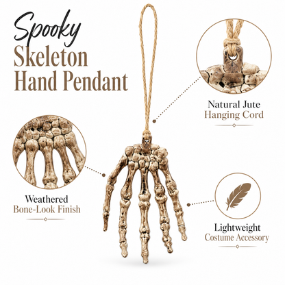 Skeleton Bone Hand Necklace - 1PC