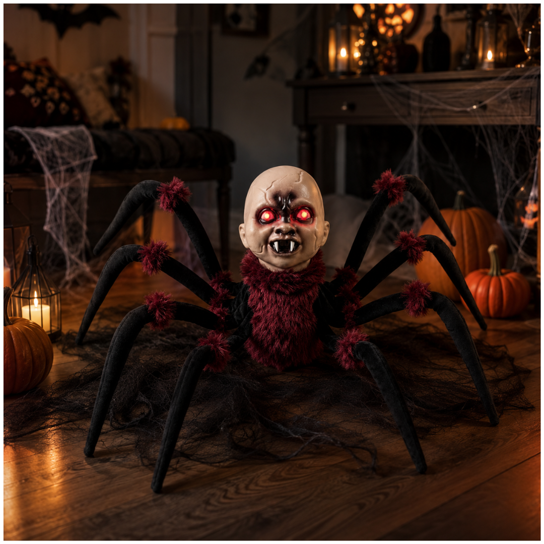 Light Up Spider Ghost Decoration with Walking Legs